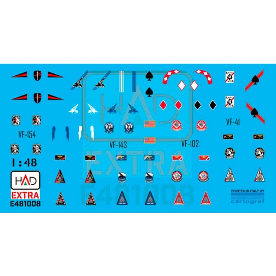 Decal for 1/48 F-14A-D Helmets & Sewing Patches VF-143 VF-213 VF-41