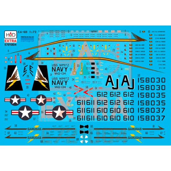 Decal for 1/72 EA-6B Prowler USS NIMITZ The Final Countdown