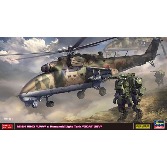 1/72 Modern Russian Attack Helicopter Mi-24 Hind UAV & Humanoid Light Tank Goat UGV