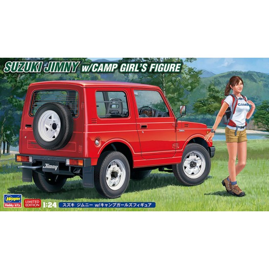 1/24 Japanese Vintage Car w/Figure Suzuki Jimny w/Camp Girl'S Figure