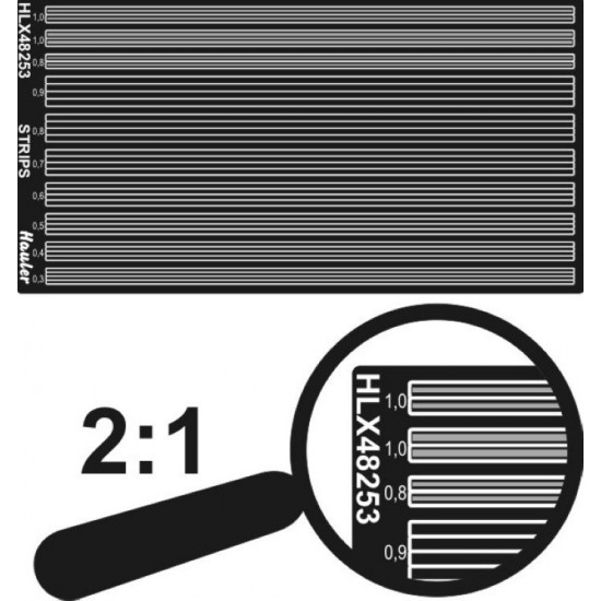 1/48 PE Strips 0.3-1.0mm (total dimensions 100x50mm)