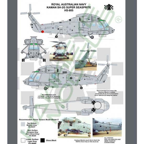 Decal for 1/72 Kaman SH-2G(A) Seasprite HS-805 SQN