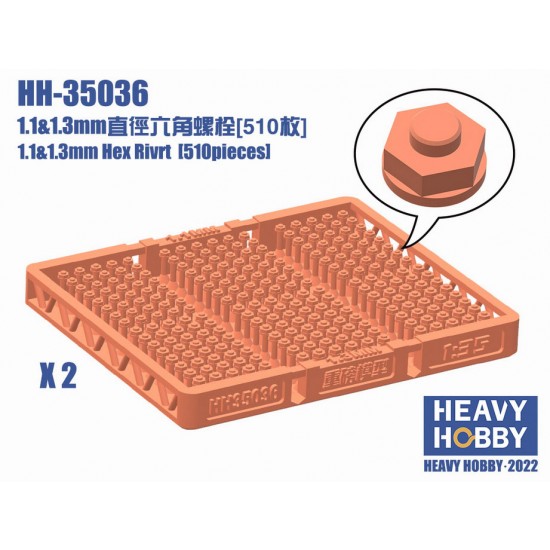 1.1&1.3mm Hex Rivet (510pcs)