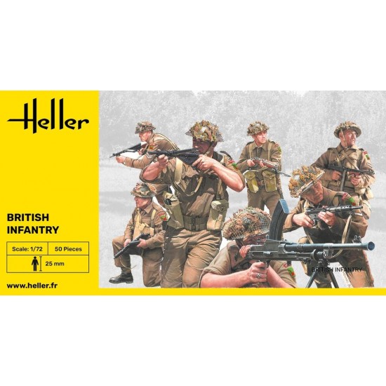 1/72 British Infantry (50 figures, each height: 25mm)