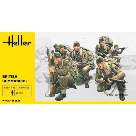 1/72 British Commandos (50 figures, each height: 25mm)