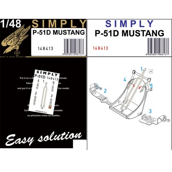 1/48 P-51D Mustang Seatbelts (Relief Print) [Simply Edition]