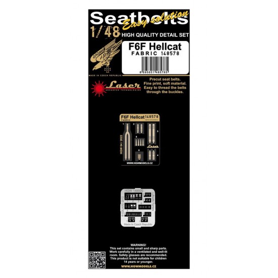 1/48 Grumman F6F Hellcat (Fabric) Pre-cut (laser) Seatbelts