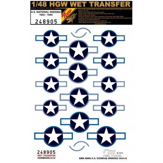 Decals for 1/48 US National Insignia 1943-1944 (wet transfer)