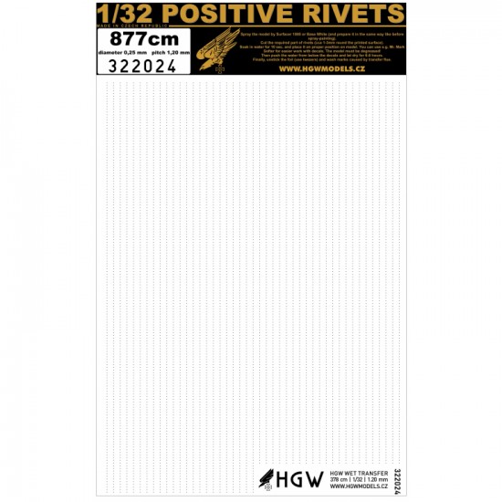 1/32 Positive Rivets - 877cm (Pitch 1.20mm, diameter 0.25mm)