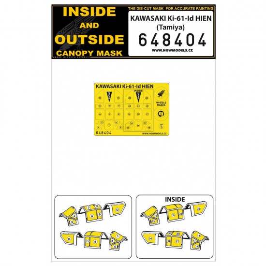 1/48 Kawasaki Ki-61-Id HIEN Paint Masking for Tamiya kits