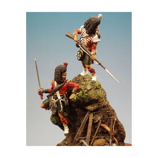 54mm Scale Crimea 1854 - Scottish Troops of Black Watch (2 metal figures)