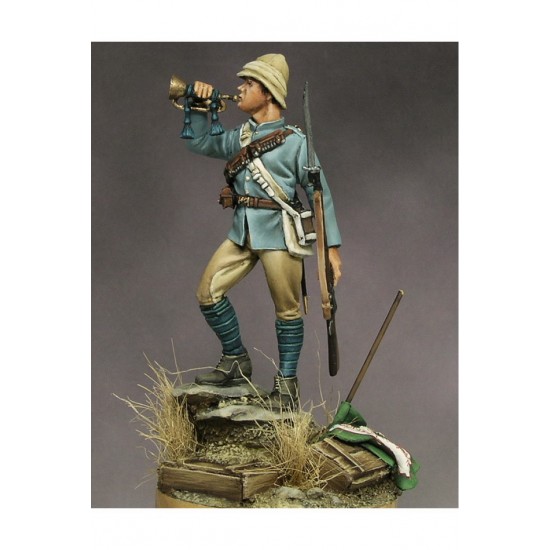 54mm Scale British Camel Corps Bugler, Sudan 1885 (white metal)