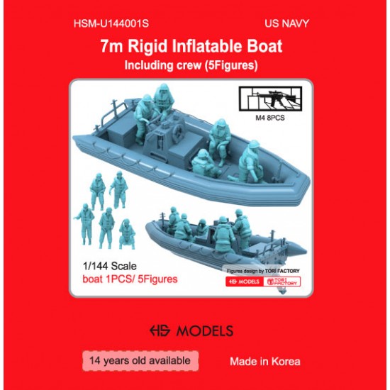 1/144 7m Rigid Infantable Boat with Crews