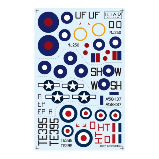 Decals for 1/48 Silver Spitfires