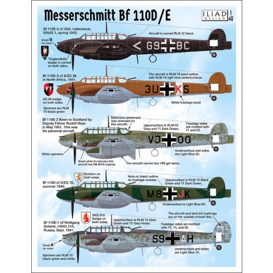 1/48 Messerschmitt Bf 110 D/E Decal