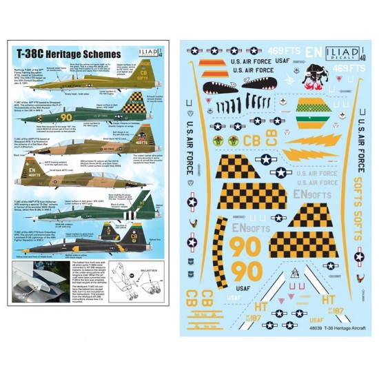 1/48 Northrop T-38C Heritage Schemes Decal