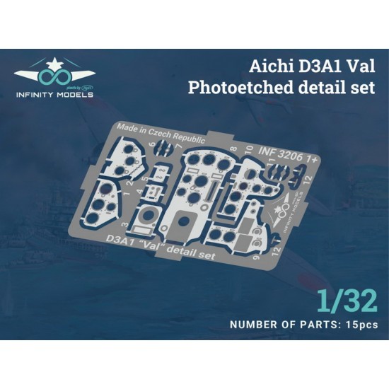 1/32 Aichi D3A1 Val Photoetched Instrument Panel set for Infinity #3206