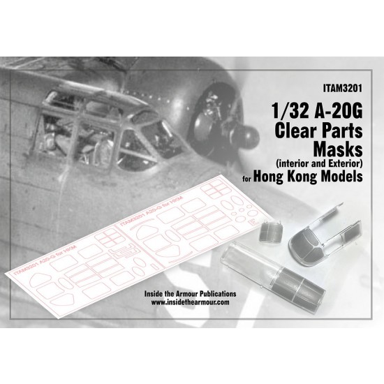 1/32 A-20G Clear Part Masks (interior and exterior) for HK Models