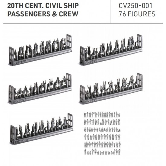 1/250 20th Century Civil Ship Passengers and Crews (76 figures)