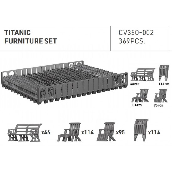 1/350 Titanic Furniture Set (369pcs)