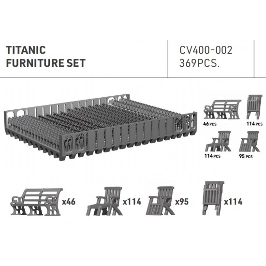 1/400 Titanic Furniture Set (369pcs)