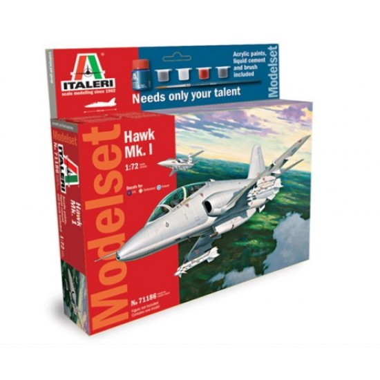 1/72 BAe Hawk Mk.1 Model Set (Acrylic Paints, Cement & Brush included)