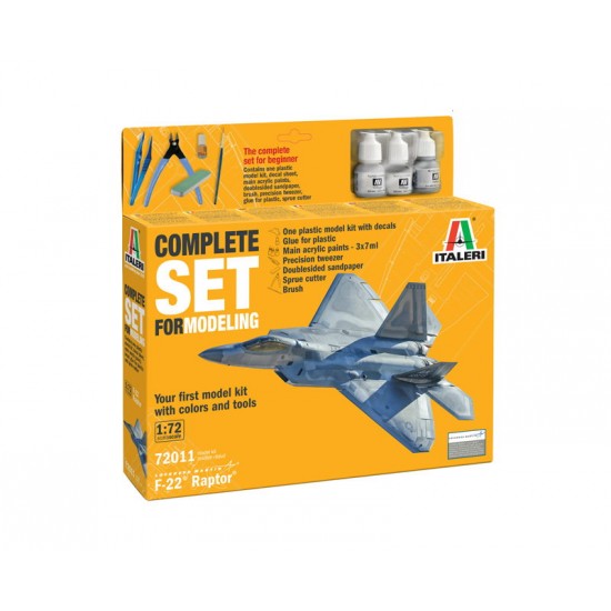 1/72 Lockheed Martin F-22 Raptor Complete Set (kit, basic tools and paints)