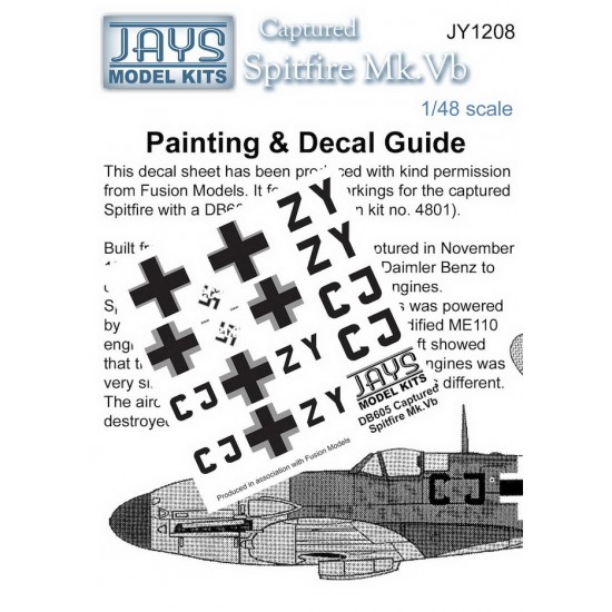 1/48 Captured Spitfire Mk.Vb Decals for Fusion Models #DB605