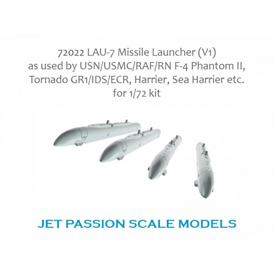 1/72 USN/USMC/RAF/RN LAU-7 Missile Launcher V1 (4pcs) for F-4 Phantom II, Tornado