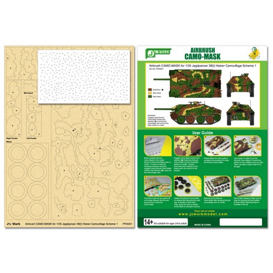 Airbrush Camo-Mask for 1/35 Jagdpanzer 38(t) Hetzer Camouflage Scheme 1