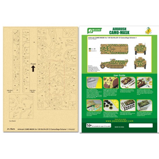 Airbrush Camo-Mask for 1/35 SdKfz 251 D Camouflage Scheme 1