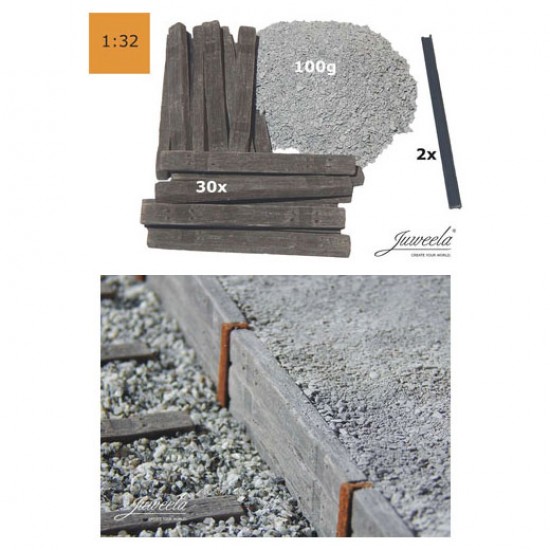 1/32 Railway Platform Wooden Thresholds, L 80cm