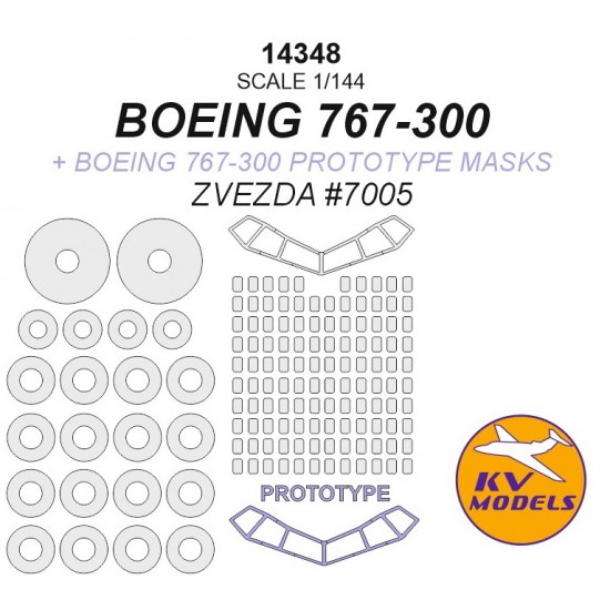 1/144 Boeing 767-300 Masks for Zvezda #7005