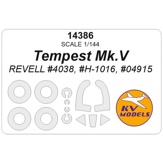 1/144 GB Tempest MK.V Canopies and Wheels Masks for Revell kits