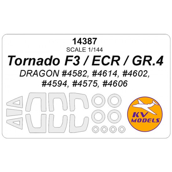 1/144 EU Tornado F3 / ECR / GR.4 Canopies and Wheels Masks for Airfix kits