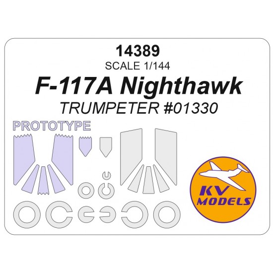 1/144 US F-117A NightHAWK Canopies and Wheels Masks for Trumpeter kits