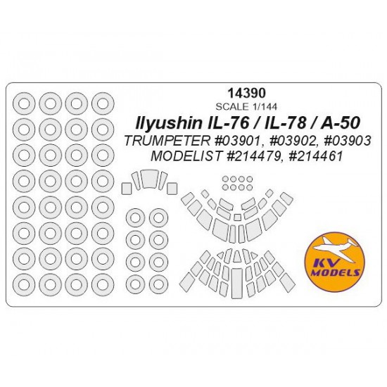 1/144 Ilyushin IL-76/78/A-50 Masks for Trumpeter #03901/03902/03903/Modelist kits