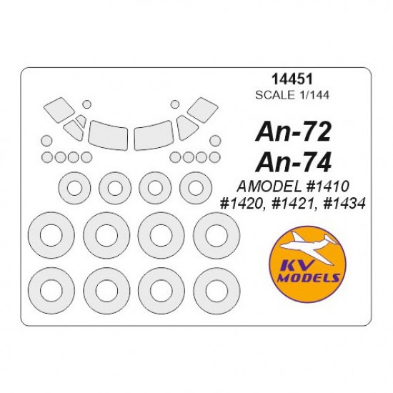 1/144 Antonov An-72 / An-74 Masks for Amodel #1410, #1420, #1421, #1434