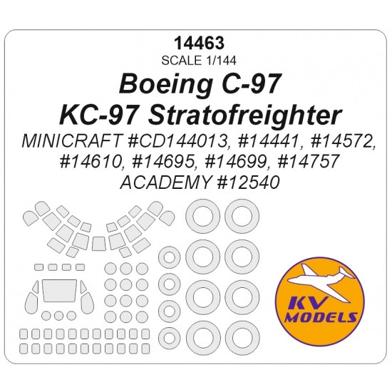 1/144 US C-97/KC-97 Stratofreighter Canopies n Wheels Masks for Minicraft/Academy