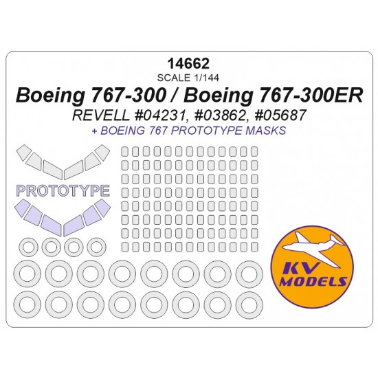 1/144 Boeing 767-300/767-300ER & 767 Prototype Masking for Revell #04231/03862/05687