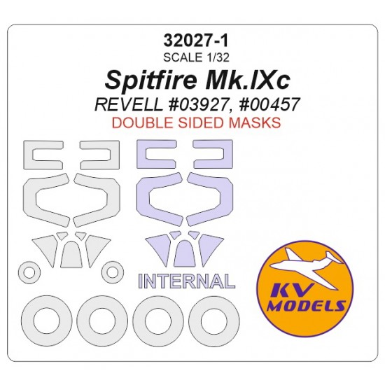 1/32 Supermarine Spitfire Mk.Ixc Double-Sided Masking for Revell #03927/00457