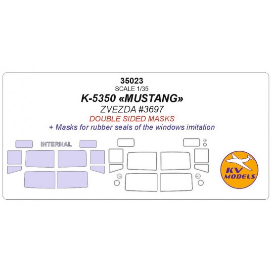 1/35 K-5350 Mustang Double-sided Paint Masking for Zvezda #3697