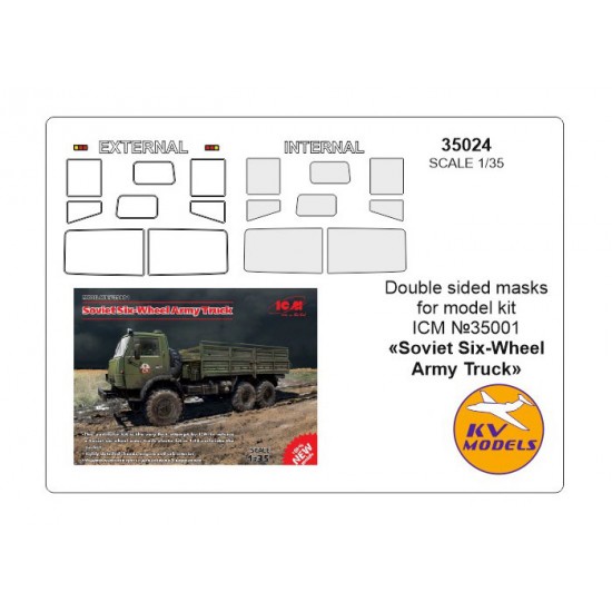 1/35 Soviet Six-Wheel Army Truck Double-sided Paint Masking for ICM kit #35001