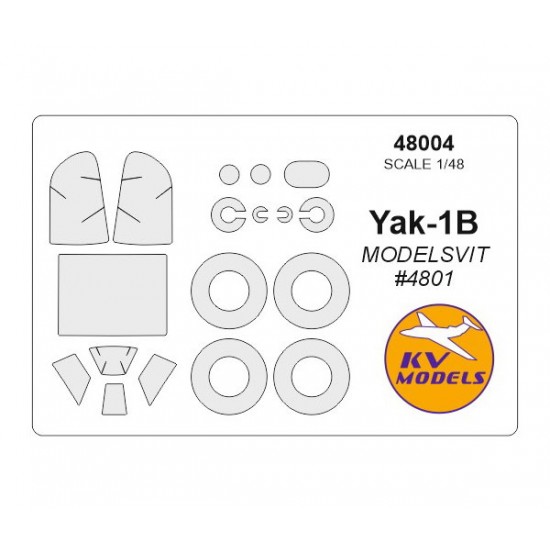 1/48 Yak-1B Paint Masking for Modelsvit #4801