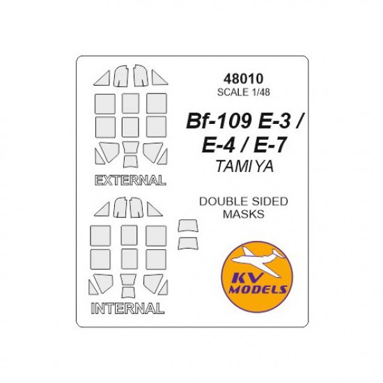 1/48 Bf-109E-4/7 Trop Double-sided Paint Masking for Tamiya #61063