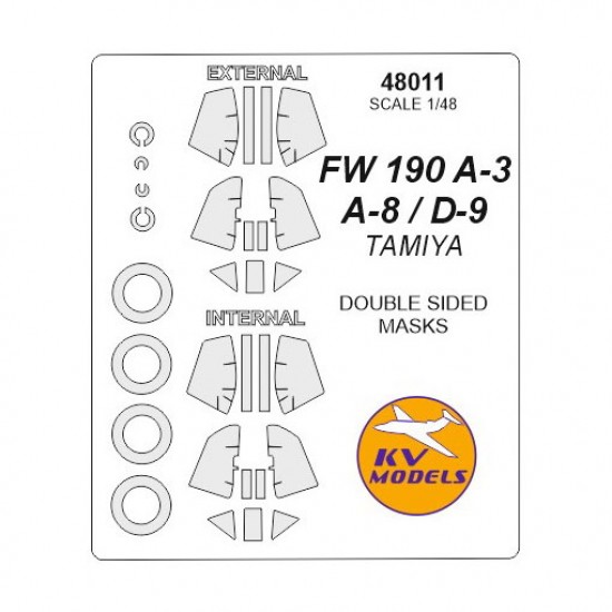 1/48 Fw 190 A-3/A-8/D-9 Double-sided Paint Masking for Tamiya #60766, #61095, #60751