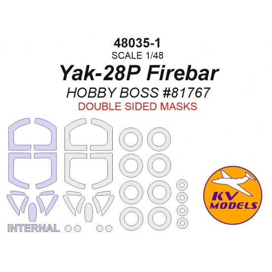 1/48 Yak-28 Firebar Paint Masking for HobbyBoss #81767 (Double-sided)