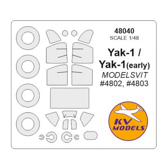 1/48 Yak-1 /Early Masking for Modelsvit #4802, #4803