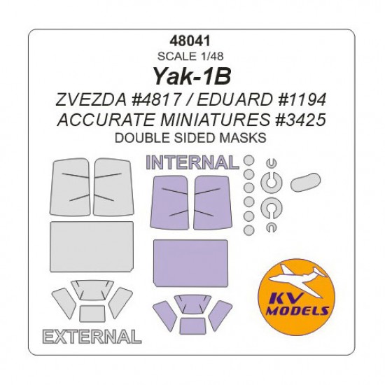 1/48 Yak-1B Masking for Zvezda #4817/Eduard #1194/Accurate Miniatures #3425