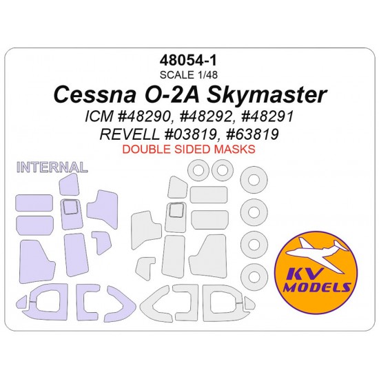 1/48 US Cessna O-2A Skymaster Canopies n Wheels Masks for ICM / Revell (double-side)